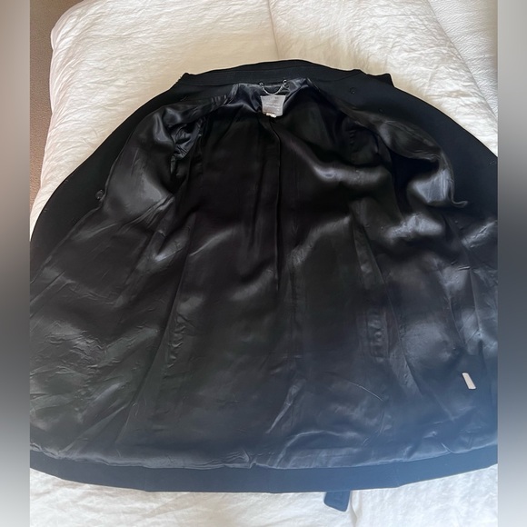 Jcrew Black Townhouse Double Cloth Wool Double Breasted Coat 8 Metal Buttons - Picture 4 of 11